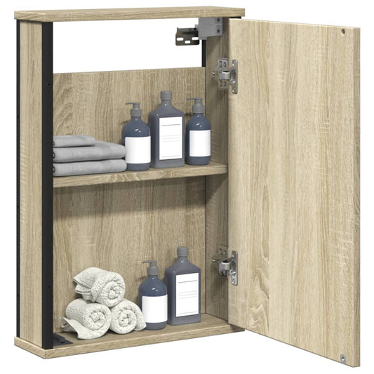 vidaXL Armario con espejo de baño madera roble Sonoma 42x12x60 cm