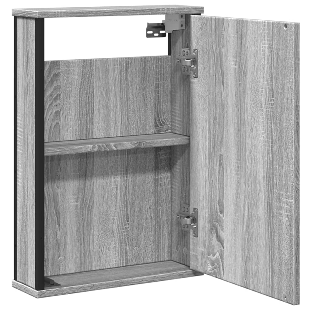 vidaXL Armario con espejo de baño madera gris Sonoma 42x12x60 cm