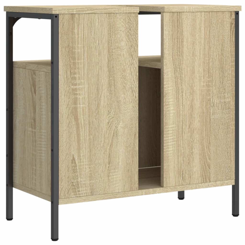 vidaXL Armario lavabo baño madera ingeniería roble Sonoma 60x30x60 cm