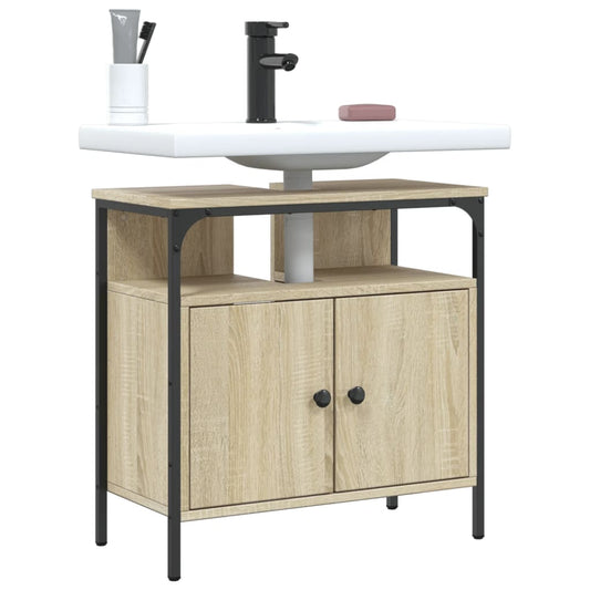 vidaXL Armario lavabo baño madera ingeniería roble Sonoma 60x30x60 cm