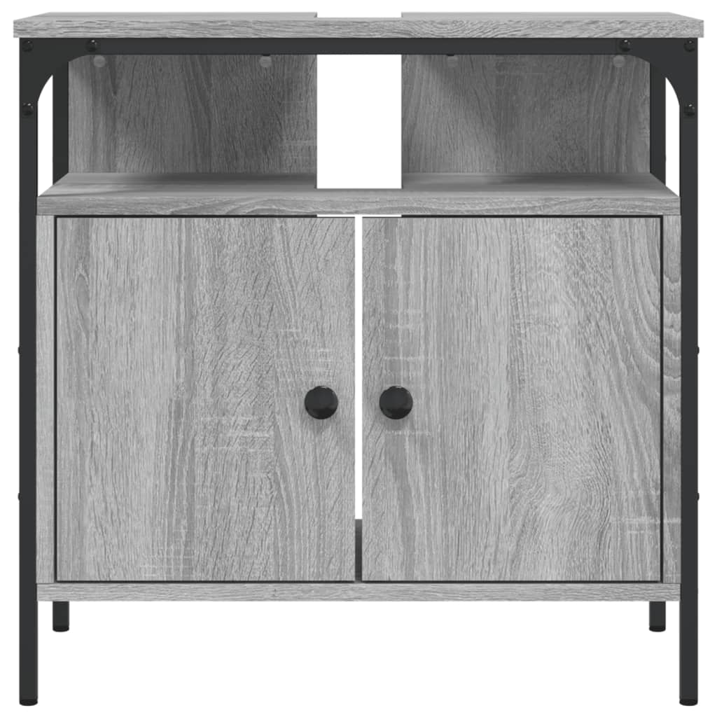 vidaXL Armario lavabo baño madera ingeniería gris Sonoma 60x30x60 cm