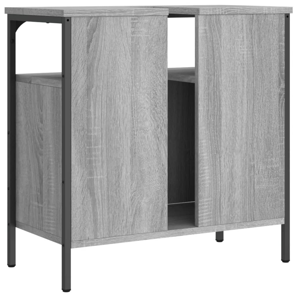 vidaXL Armario lavabo baño madera ingeniería gris Sonoma 60x30x60 cm