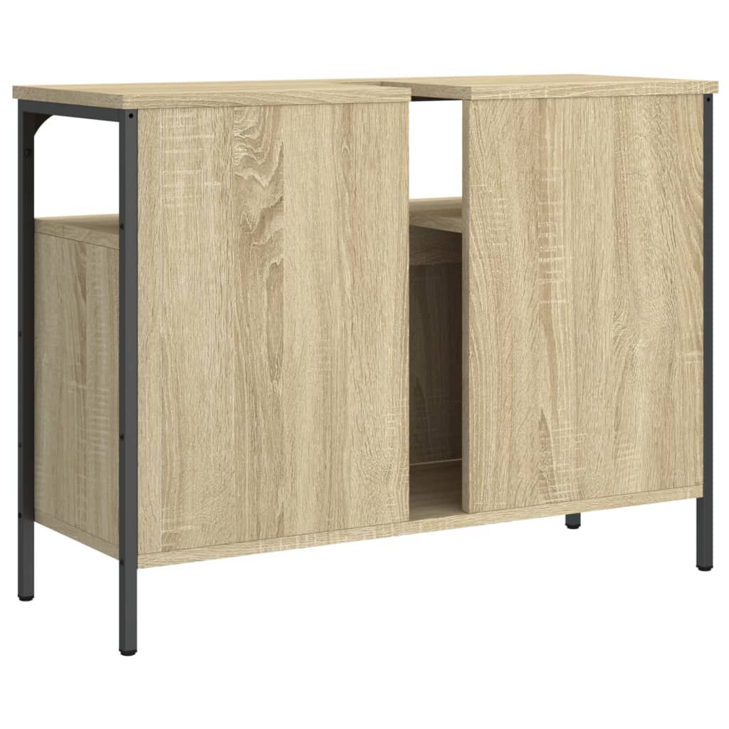 vidaXL Armario lavabo baño madera ingeniería roble Sonoma 80x30x60 cm