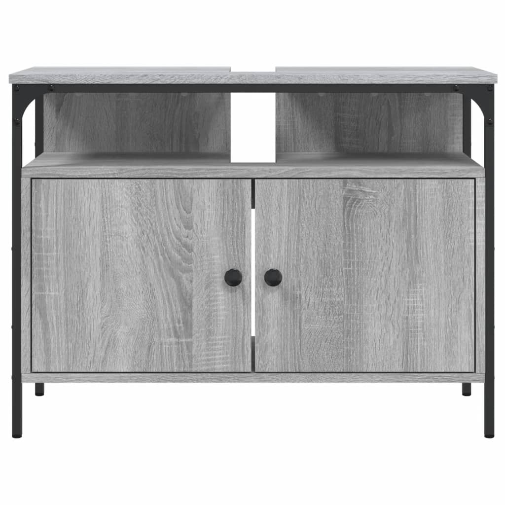 vidaXL Armario lavabo baño madera ingeniería gris Sonoma 80x30x60 cm