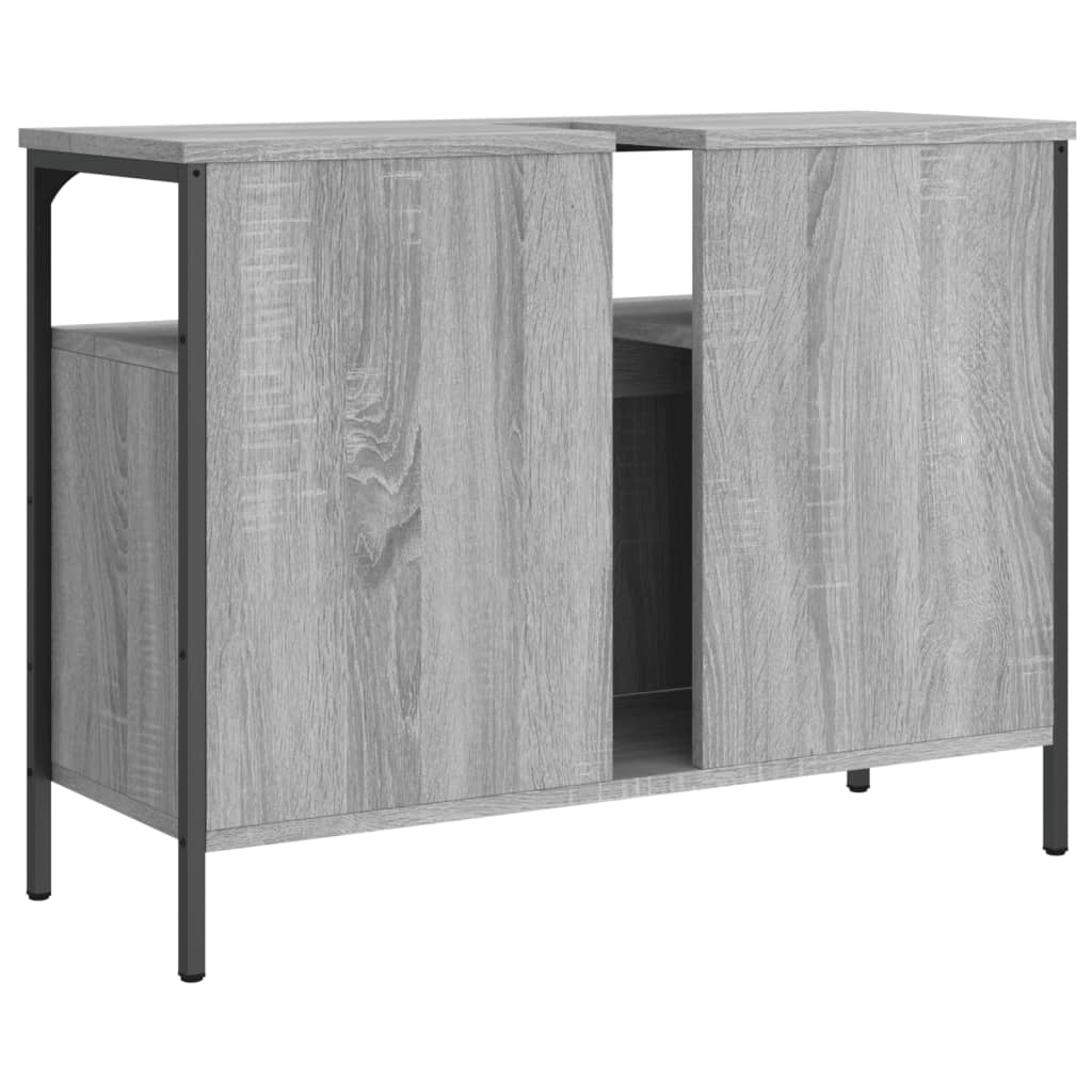 vidaXL Armario lavabo baño madera ingeniería gris Sonoma 80x30x60 cm