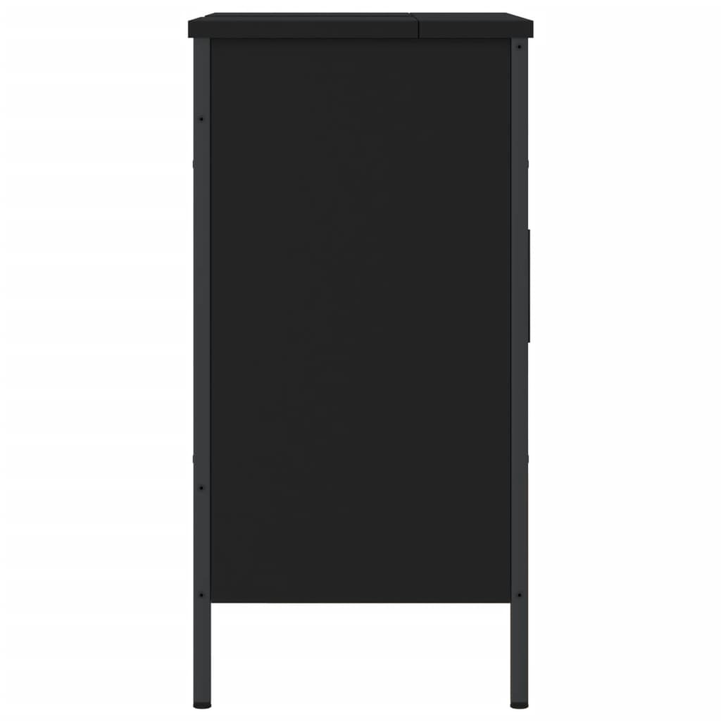 vidaXL Armario para lavabo de baño madera ingeniería negro 60x30x60 cm