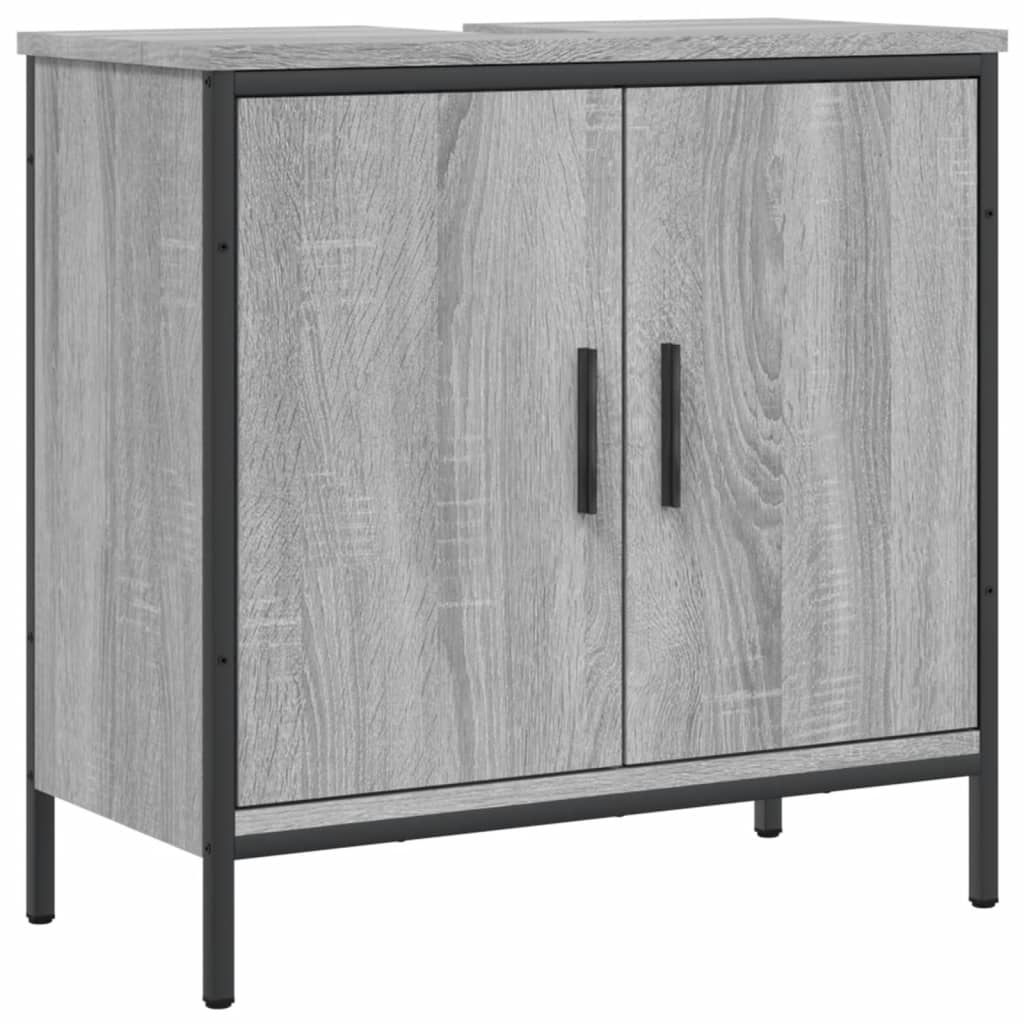 vidaXL Armario lavabo baño madera ingeniería gris Sonoma 60x30x60 cm