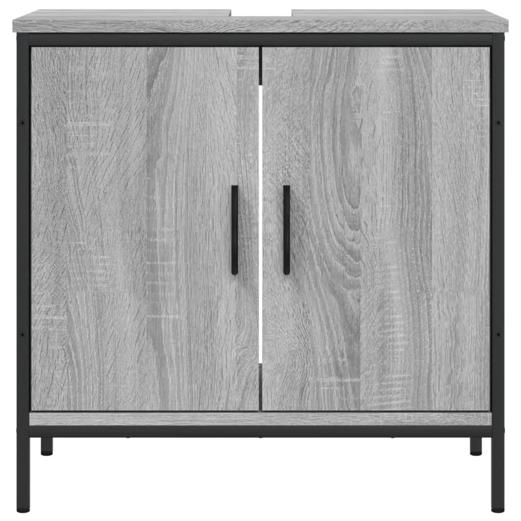 vidaXL Armario lavabo baño madera ingeniería gris Sonoma 60x30x60 cm