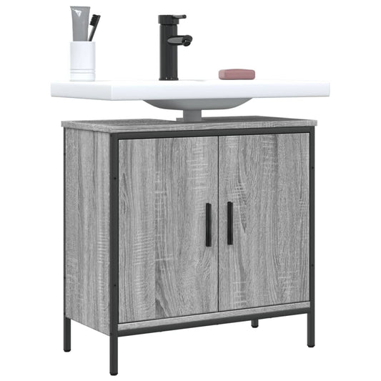 vidaXL Armario lavabo baño madera ingeniería gris Sonoma 60x30x60 cm