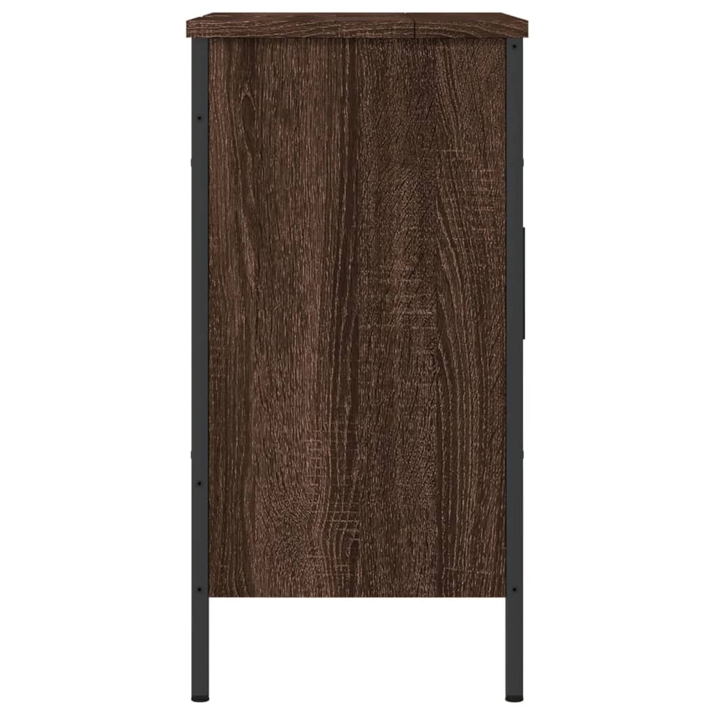 vidaXL Armario lavabo baño madera ingeniería roble marrón 60x30x60 cm