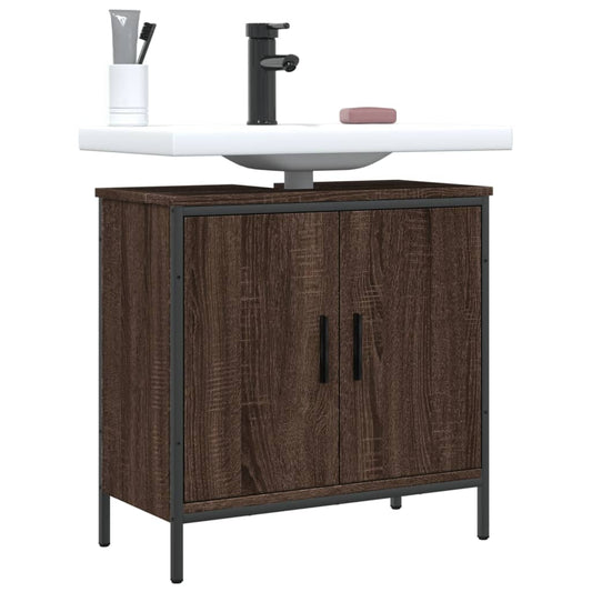 vidaXL Armario lavabo baño madera ingeniería roble marrón 60x30x60 cm