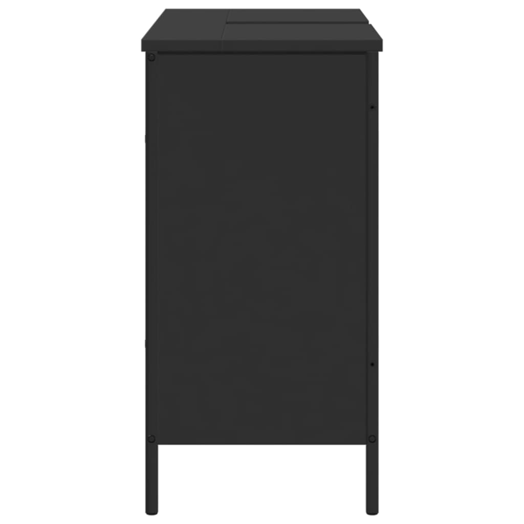 vidaXL Armario para lavabo de baño madera ingeniería negro 80x30x60 cm