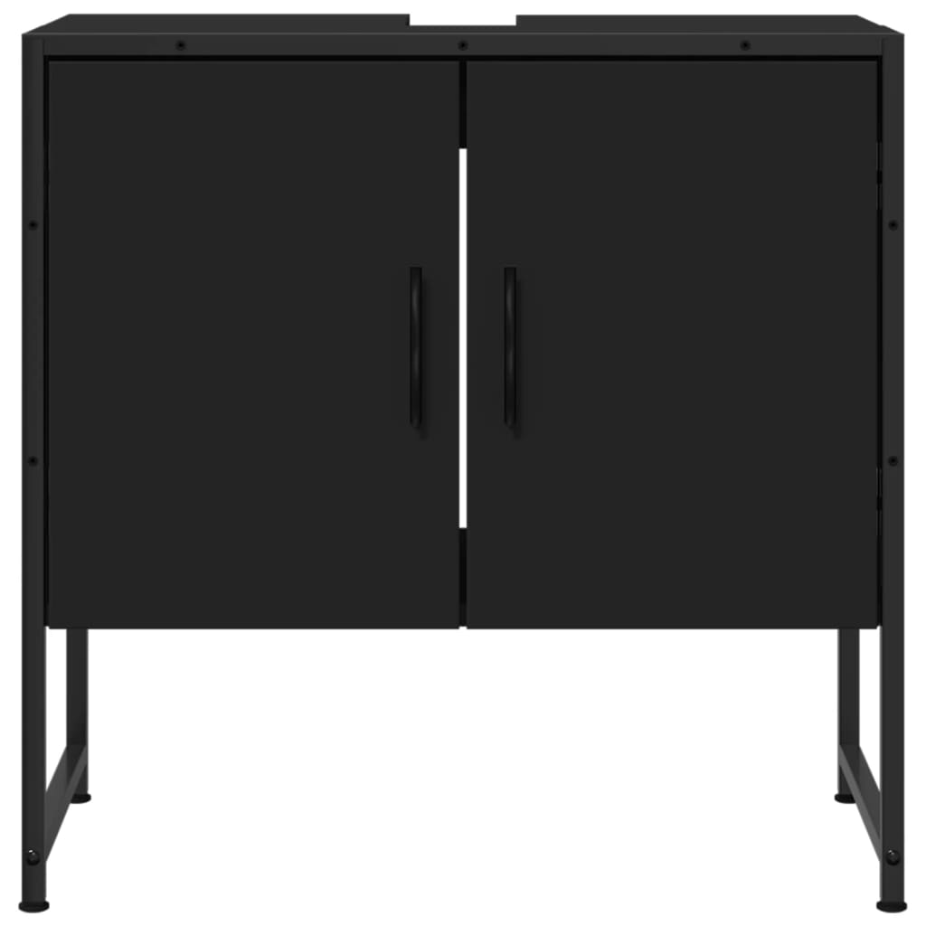 vidaXL Armario para lavabo de baño madera ingeniería negro 60x33x60 cm