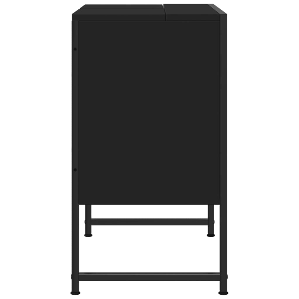 vidaXL Armario para lavabo de baño madera ingeniería negro 60x33x60 cm