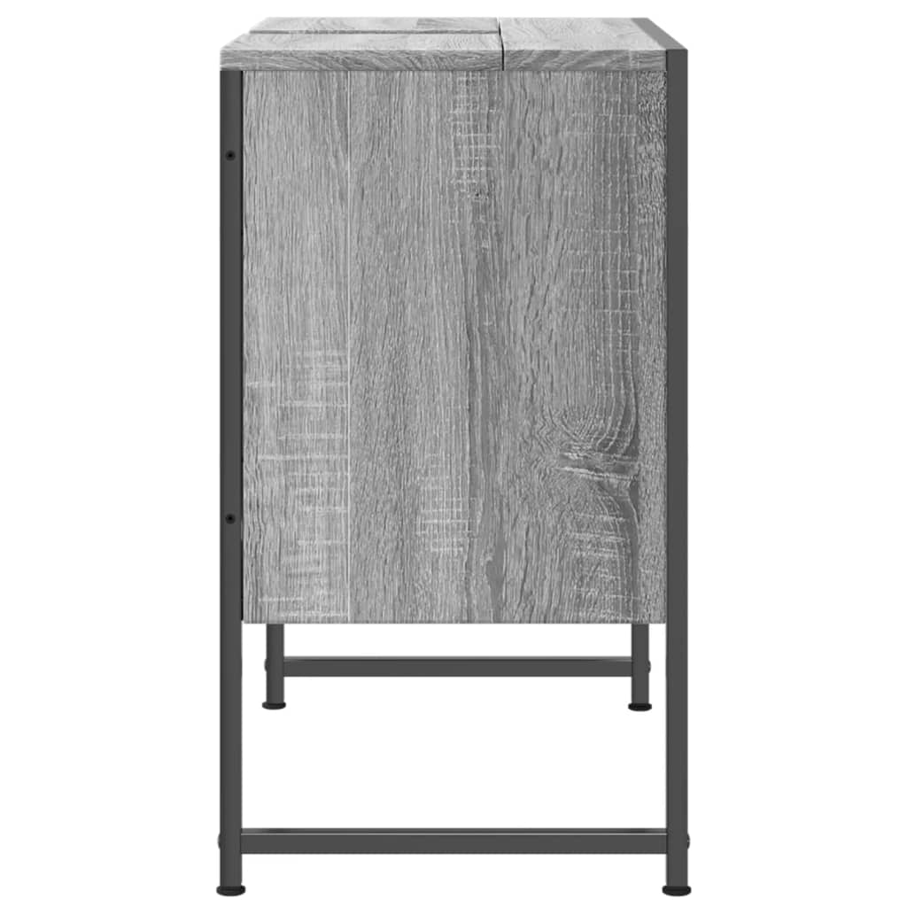 vidaXL Armario lavabo baño madera ingeniería gris Sonoma 60x33x60 cm