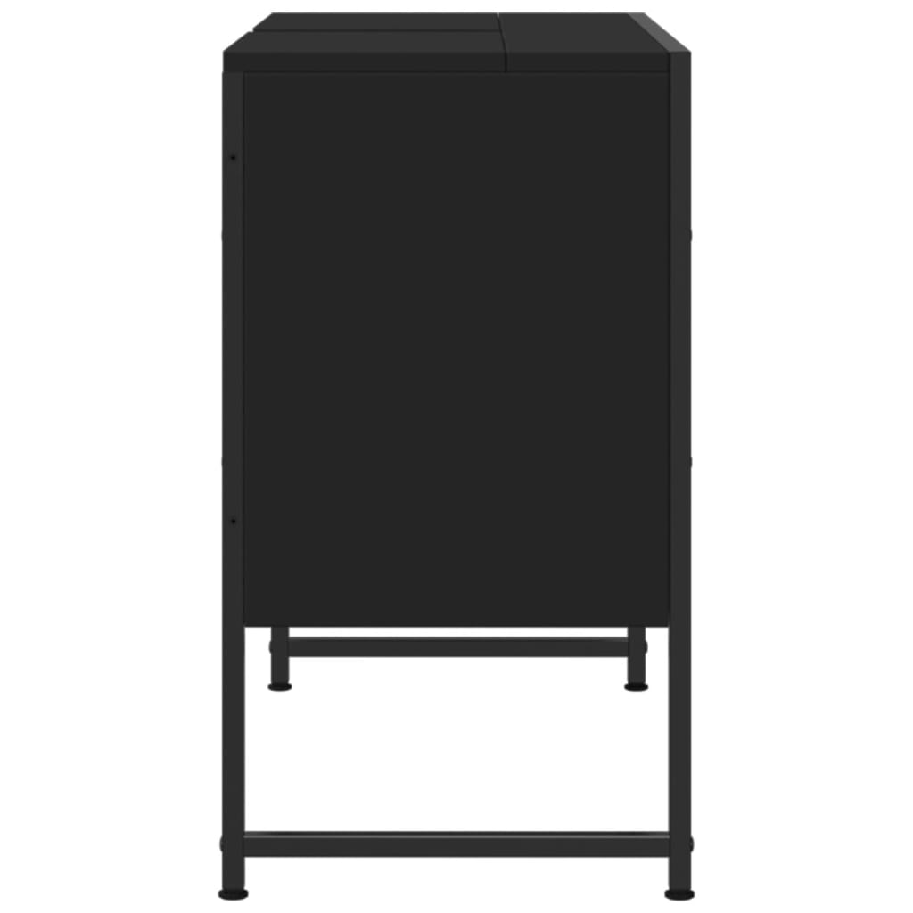 vidaXL Armario de lavabo de baño madera ingeniería negro 80x33x60 cm