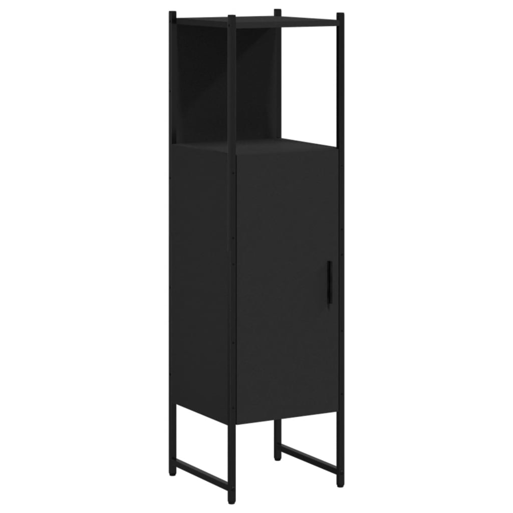 vidaXL Armario de baño madera de ingeniería negro 33x33x120,5 cm