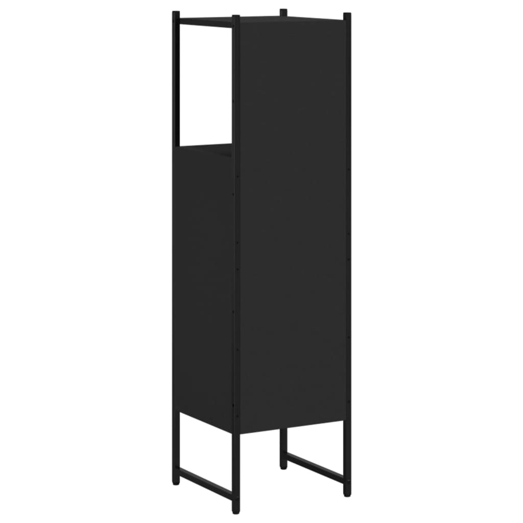 vidaXL Armario de baño madera de ingeniería negro 33x33x120,5 cm