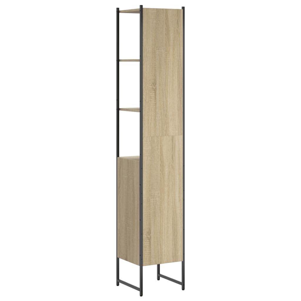 vidaXL Armario de baño madera ingeniería roble Sonoma 33x33x185,5 cm