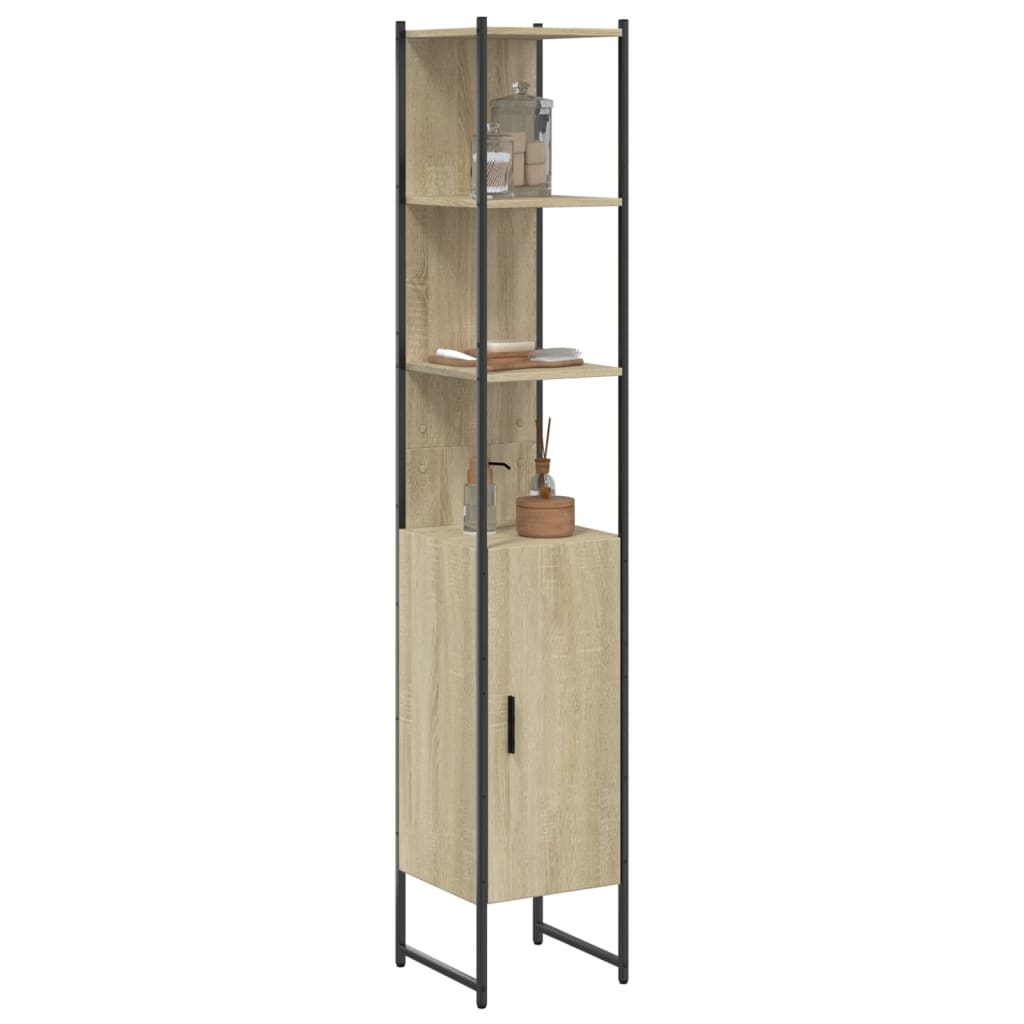 vidaXL Armario de baño madera ingeniería roble Sonoma 33x33x185,5 cm