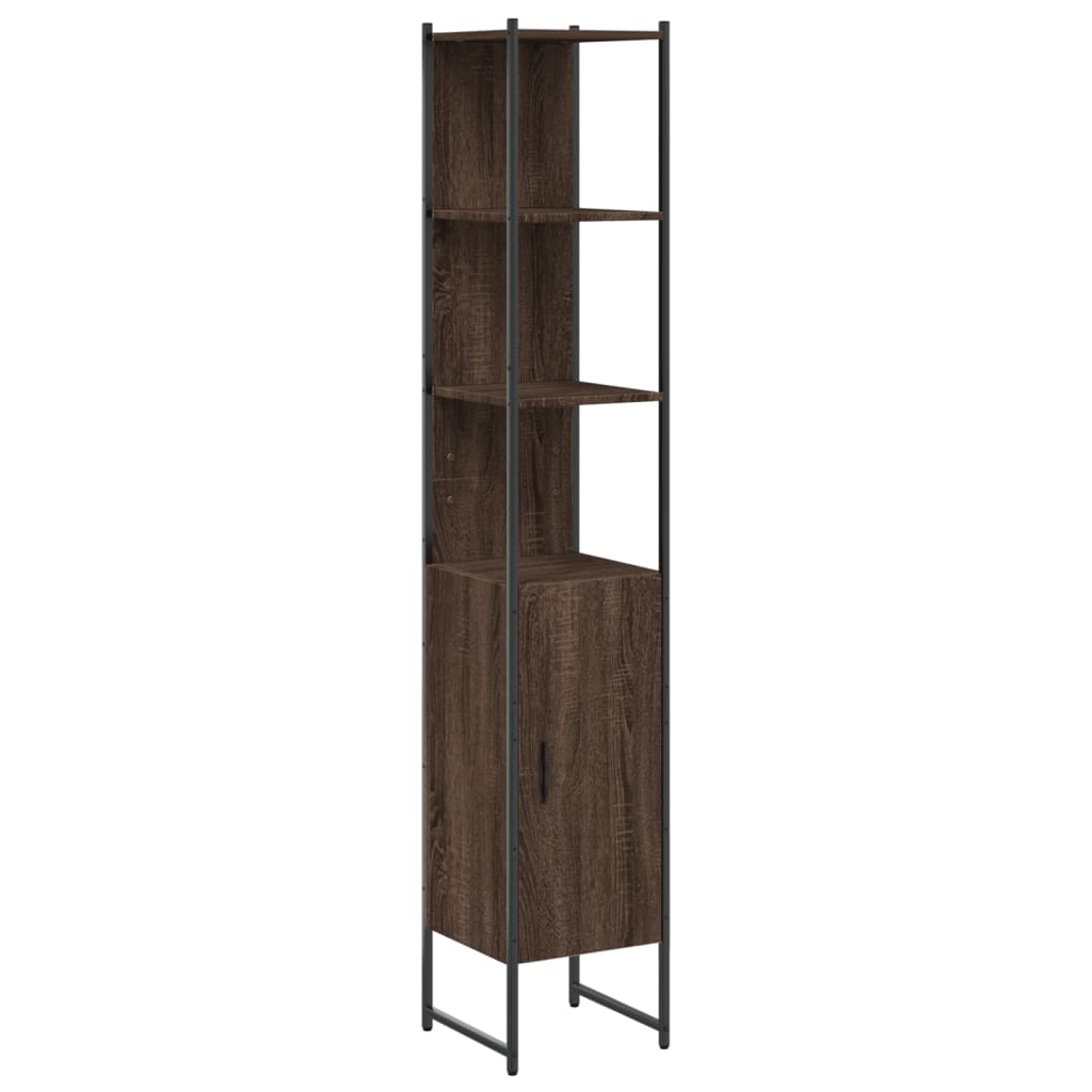 vidaXL Armario de baño madera ingeniería marrón roble 33x33x185,5 cm