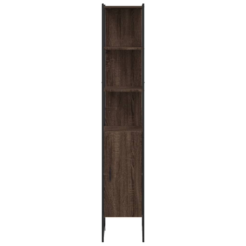 vidaXL Armario de baño madera ingeniería marrón roble 33x33x185,5 cm