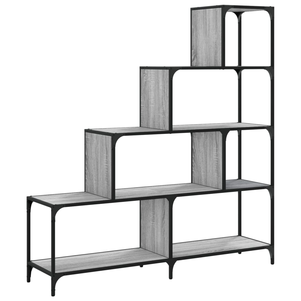 vidaXL Librería con 4 peldaños madera gris Sonoma 139x33,5x149 cm