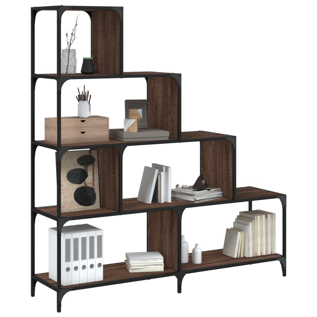 vidaXL Librería de 4 peldaños madera marrón roble 139x33,5x149 cm