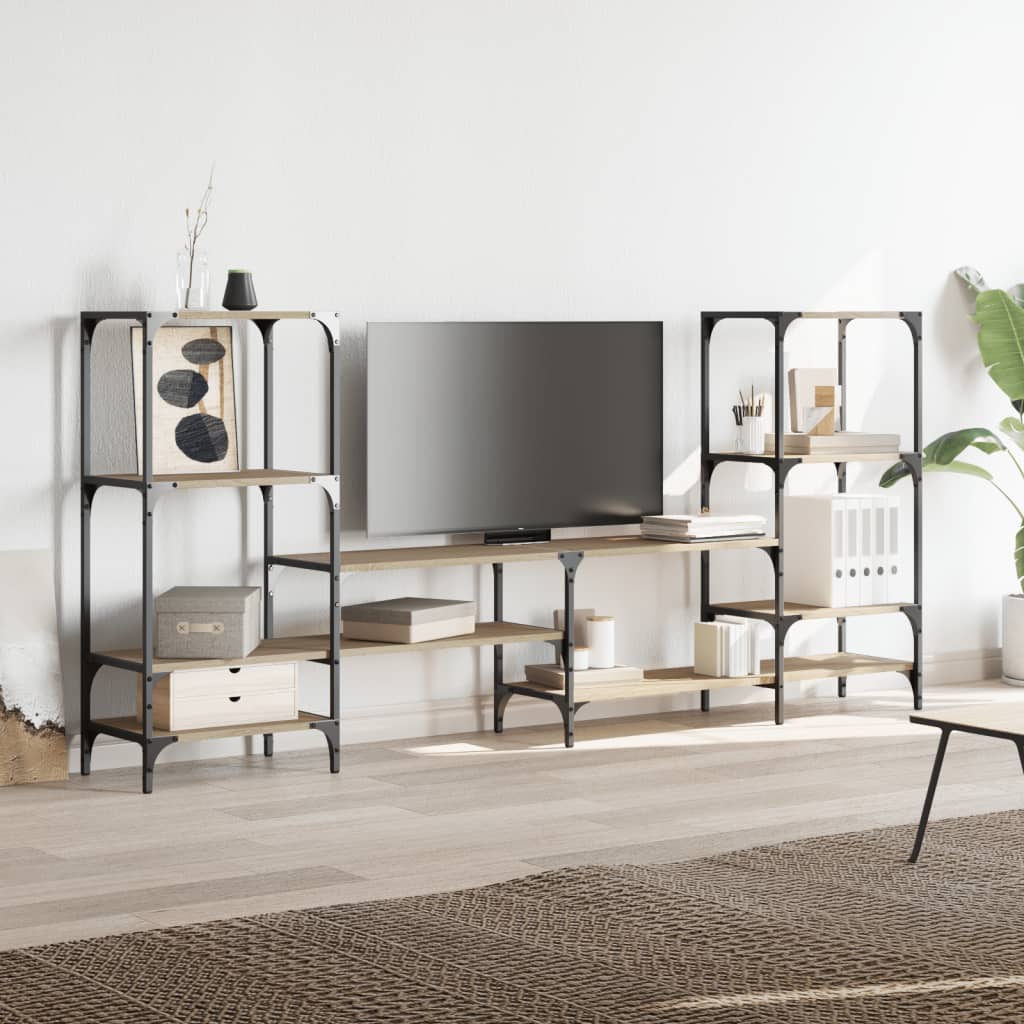 vidaXL Mueble de TV madera de ingeniería roble Sonoma 206,5x28,5x95 cm