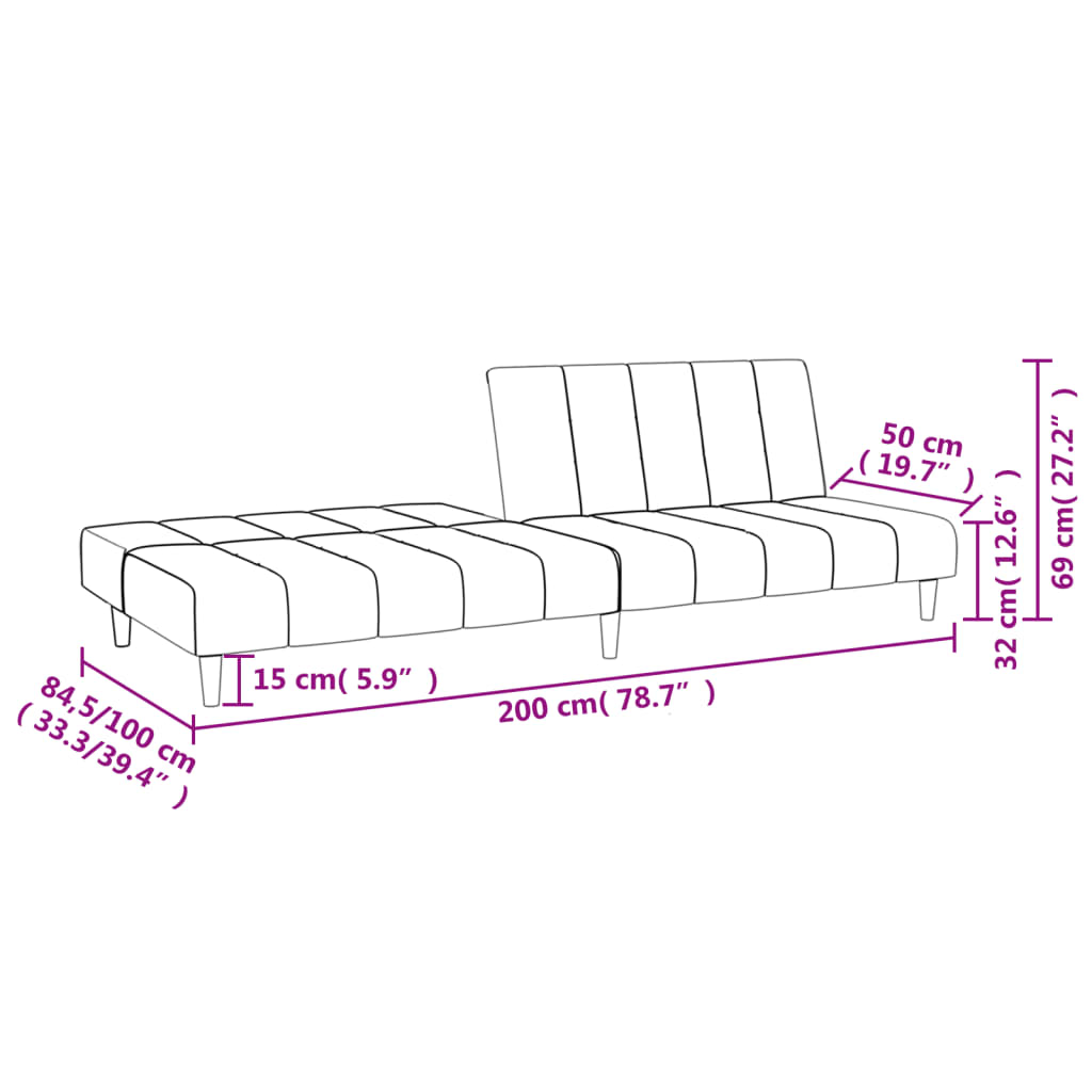 vidaXL Sofá cama de 2 plazas tela gris claro