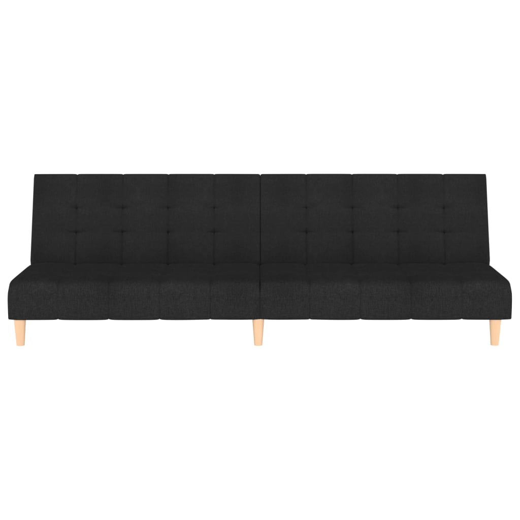 vidaXL Sofá cama de 2 plazas tela negro