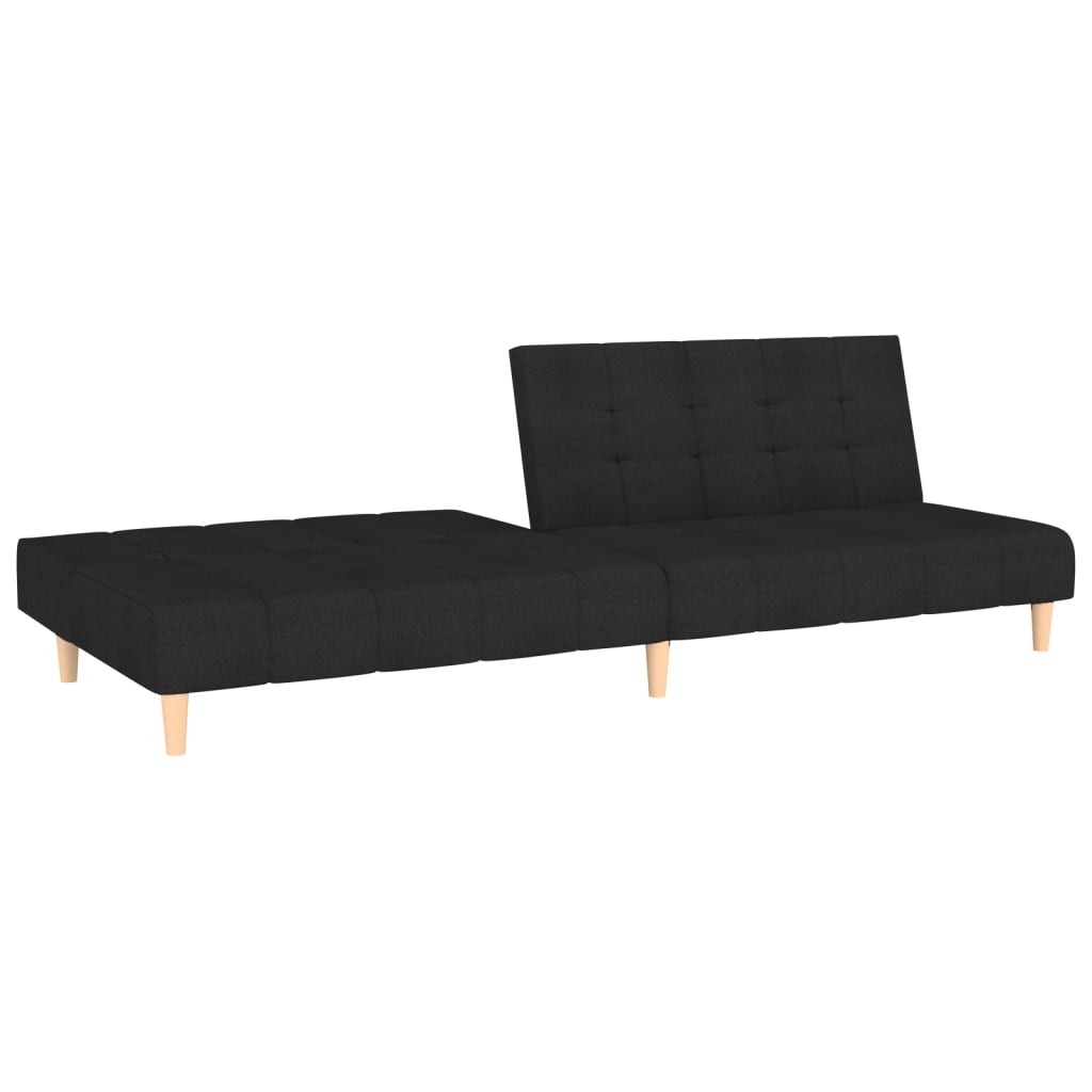 vidaXL Sofá cama de 2 plazas tela negro