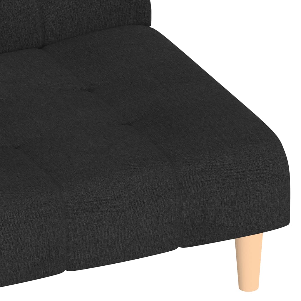 vidaXL Sofá cama de 2 plazas tela negro