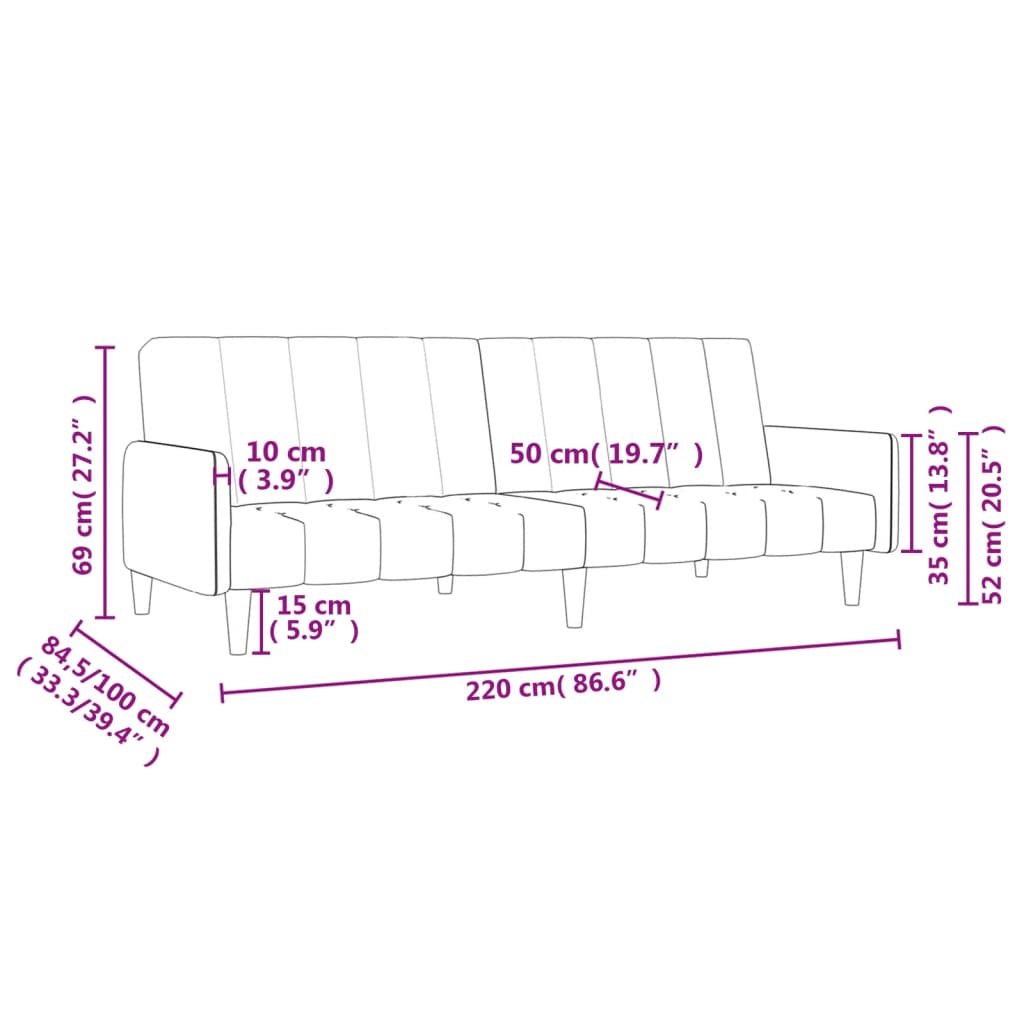 vidaXL Sofá cama de 2 plazas tela gris claro