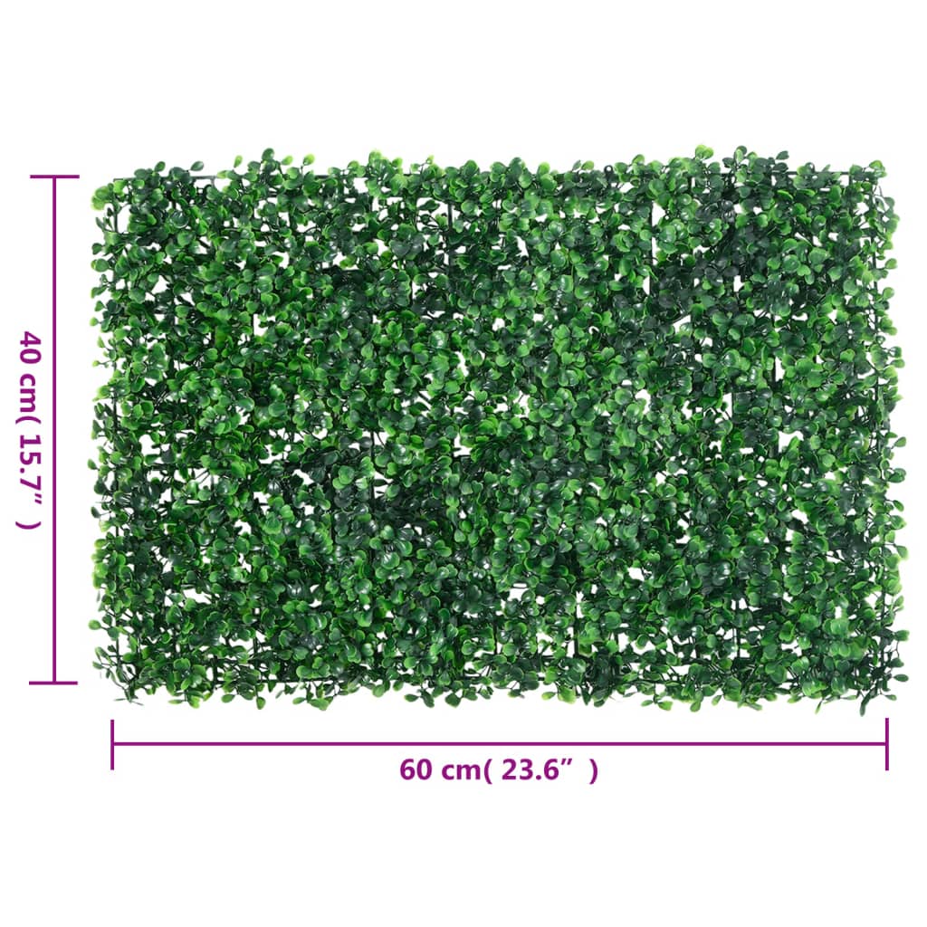  vidaXL Valla de hojas de arbusto artificial 6 uds verde 40x60 cm