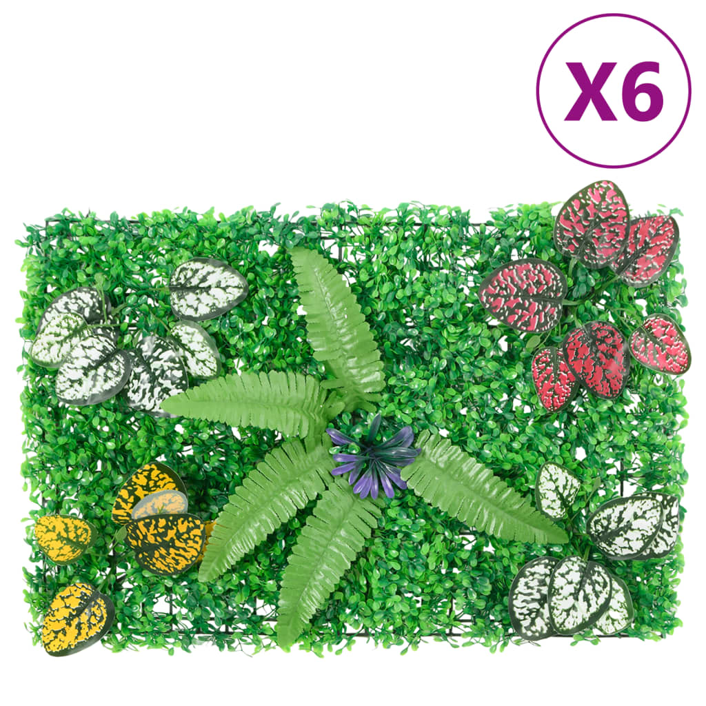  vidaXL Valla de plantas artificiales 6 uds verde 40x60 cm