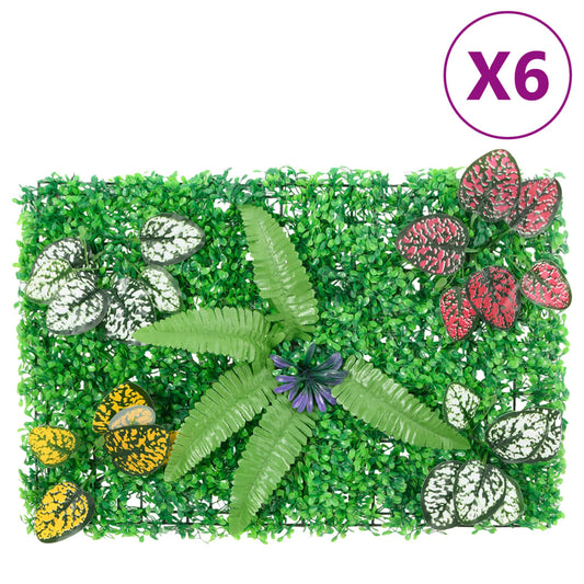  vidaXL Valla de plantas artificiales 6 uds verde 40x60 cm