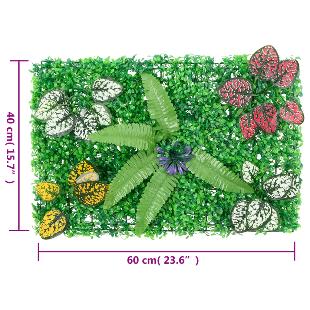  vidaXL Valla de plantas artificiales 24 uds verde 40x60 cm