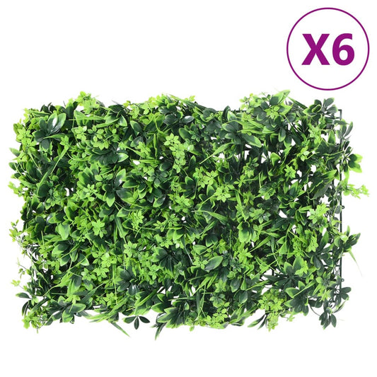  vidaXL Valla de hojas artificiales 6 uds verde 40x60 cm