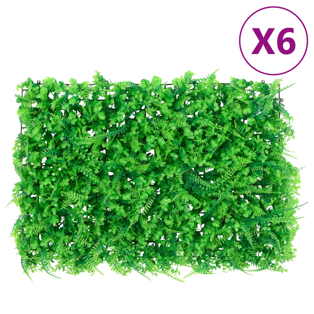  vidaXL Valla de hojas de helecho artificial 6 uds verde 40x60 cm