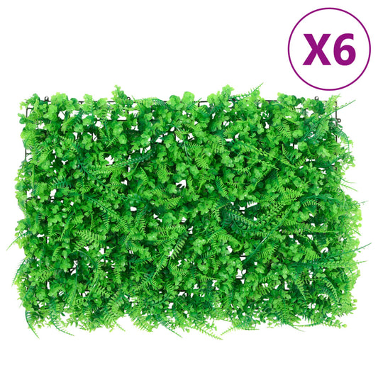  vidaXL Valla de hojas de helecho artificial 6 uds verde 40x60 cm