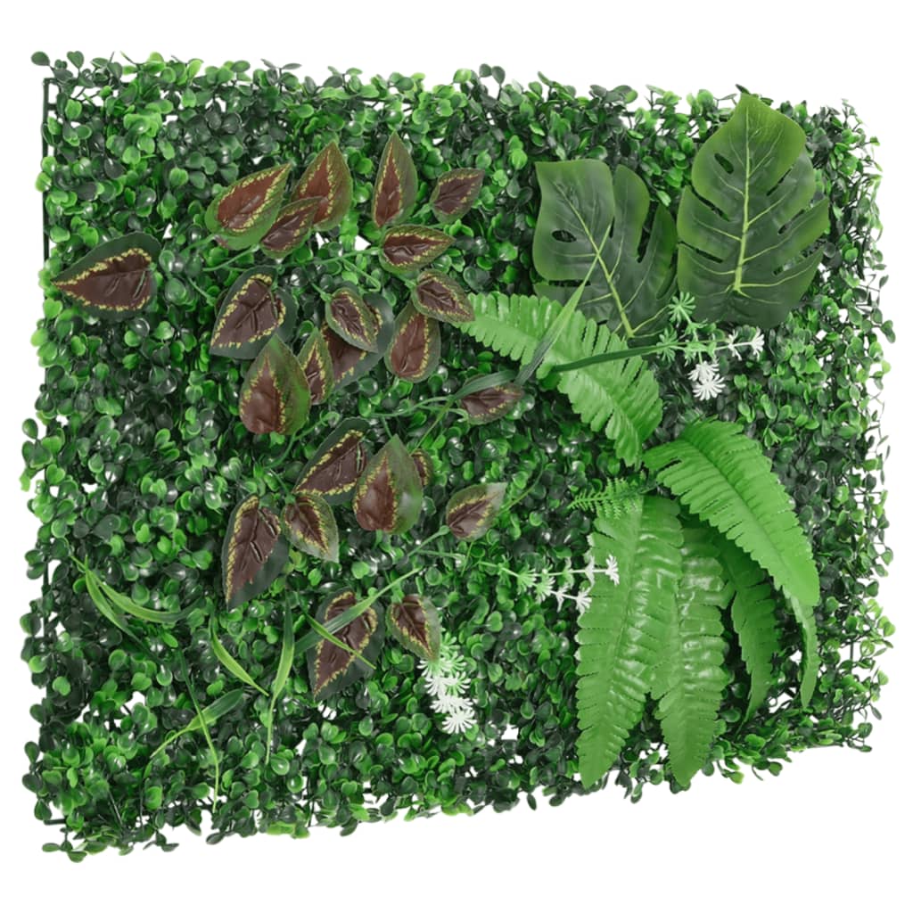  vidaXL Valla de plantas artificiales 24 uds verde 40x60 cm