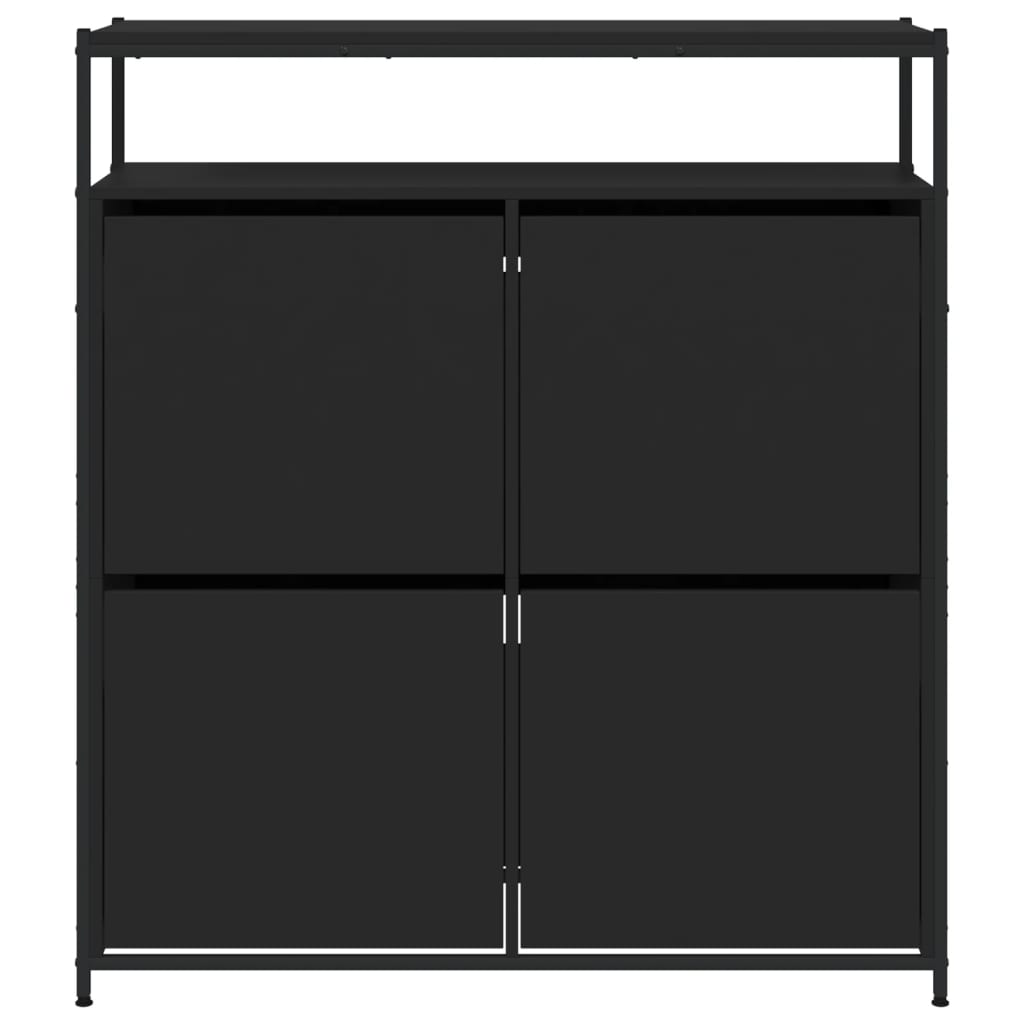 vidaXL Mueble zapatero con 4 cajones abatibles negro 100x34x112 cm