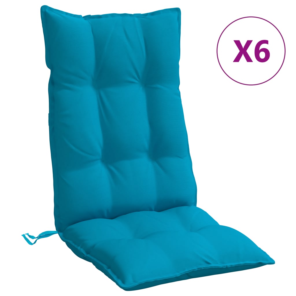 vidaXL Cojines de silla con respaldo alto 6 uds tela Oxford azul claro