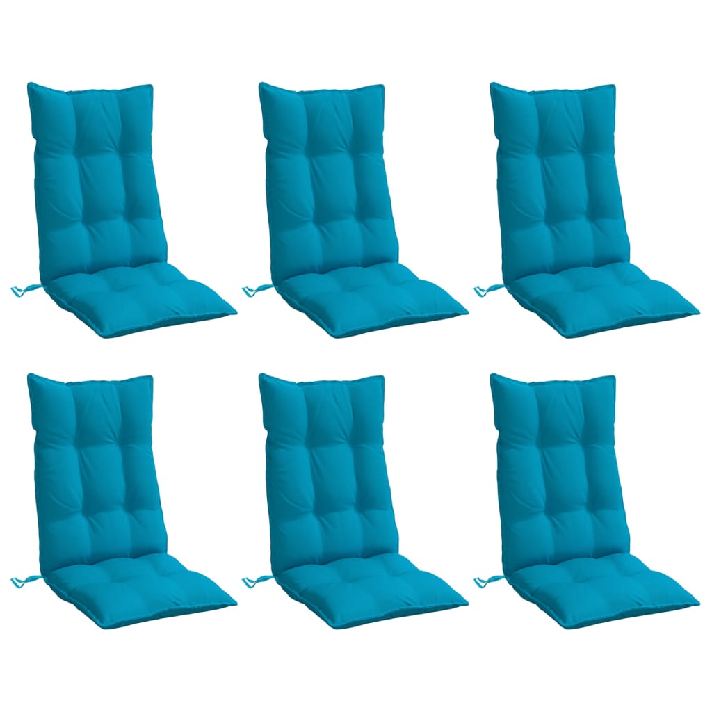 vidaXL Cojines de silla con respaldo alto 6 uds tela Oxford azul claro