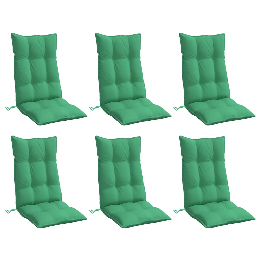 vidaXL Cojines de silla con respaldo alto 6 uds tela Oxford verde