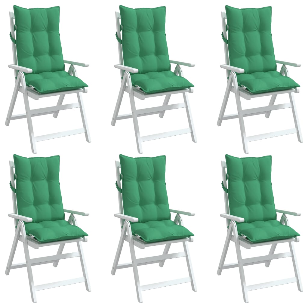 vidaXL Cojines de silla con respaldo alto 6 uds tela Oxford verde