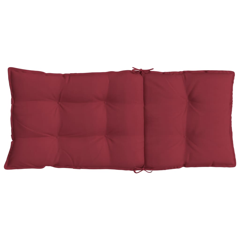 vidaXL Cojines de silla con respaldo alto 2 uds tela Oxford rojo tinto