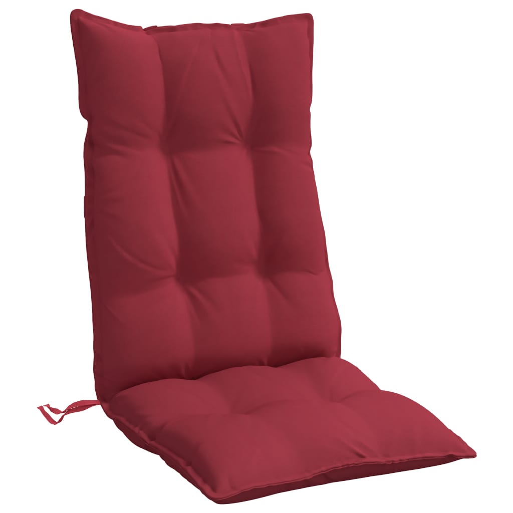 vidaXL Cojines de silla con respaldo alto 4 uds tela Oxford rojo tinto