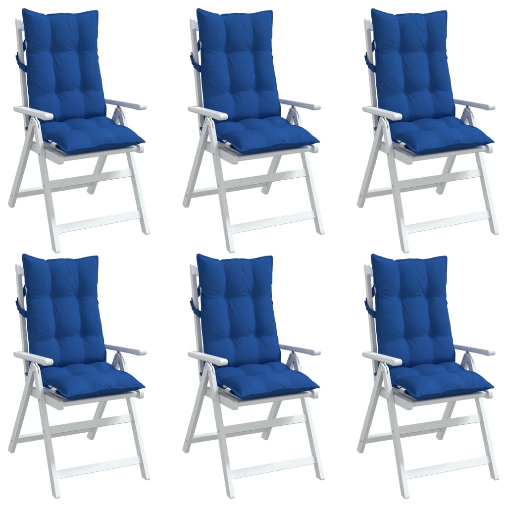 vidaXL Cojines de silla con respaldo alto 6 uds tela Oxford azul klein